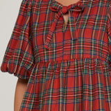 Babydoll Holiday Top - Red-blouse- Hometown Style HTS, women's in store and online boutique located in Ingersoll, Ontario