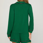 Shorts & Long Sleeve Pj Set - Green-gift- Hometown Style HTS, women's in store and online boutique located in Ingersoll, Ontario