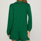 Shorts & Long Sleeve Pj Set - Green-gift- Hometown Style HTS, women's in store and online boutique located in Ingersoll, Ontario