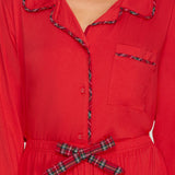 Shorts & Long Sleeve Pj Set - Red-gift- Hometown Style HTS, women's in store and online boutique located in Ingersoll, Ontario