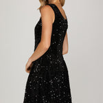 Sequin Holiday Dress - Black-Special Occasion Dress- Hometown Style HTS, women's in store and online boutique located in Ingersoll, Ontario
