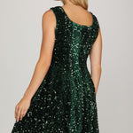 Sequin Holiday Dress - Emerald-Special Occasion Dress- Hometown Style HTS, women's in store and online boutique located in Ingersoll, Ontario