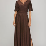 Metallic Maxi Dress-Special Occasion Dress- Hometown Style HTS, women's in store and online boutique located in Ingersoll, Ontario