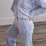Hunter Knit Denim Washed Pant-comfy pants- Hometown Style HTS, women's in store and online boutique located in Ingersoll, Ontario
