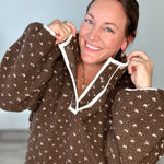 Heart Sherpa Fleece Pullover Jacket - Brown-Sweater- Hometown Style HTS, women's in store and online boutique located in Ingersoll, Ontario
