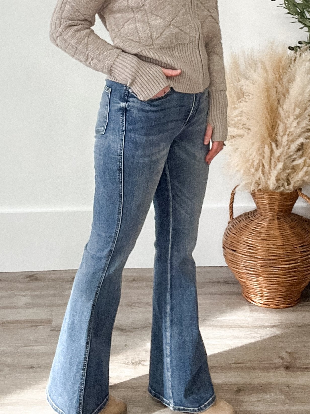 JB - High Waist Tummy Control Flare-denim- Hometown Style HTS, women's in store and online boutique located in Ingersoll, Ontario