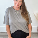 The Camilla Top - Grey-Casual Tops- Hometown Style HTS, women's in store and online boutique located in Ingersoll, Ontario