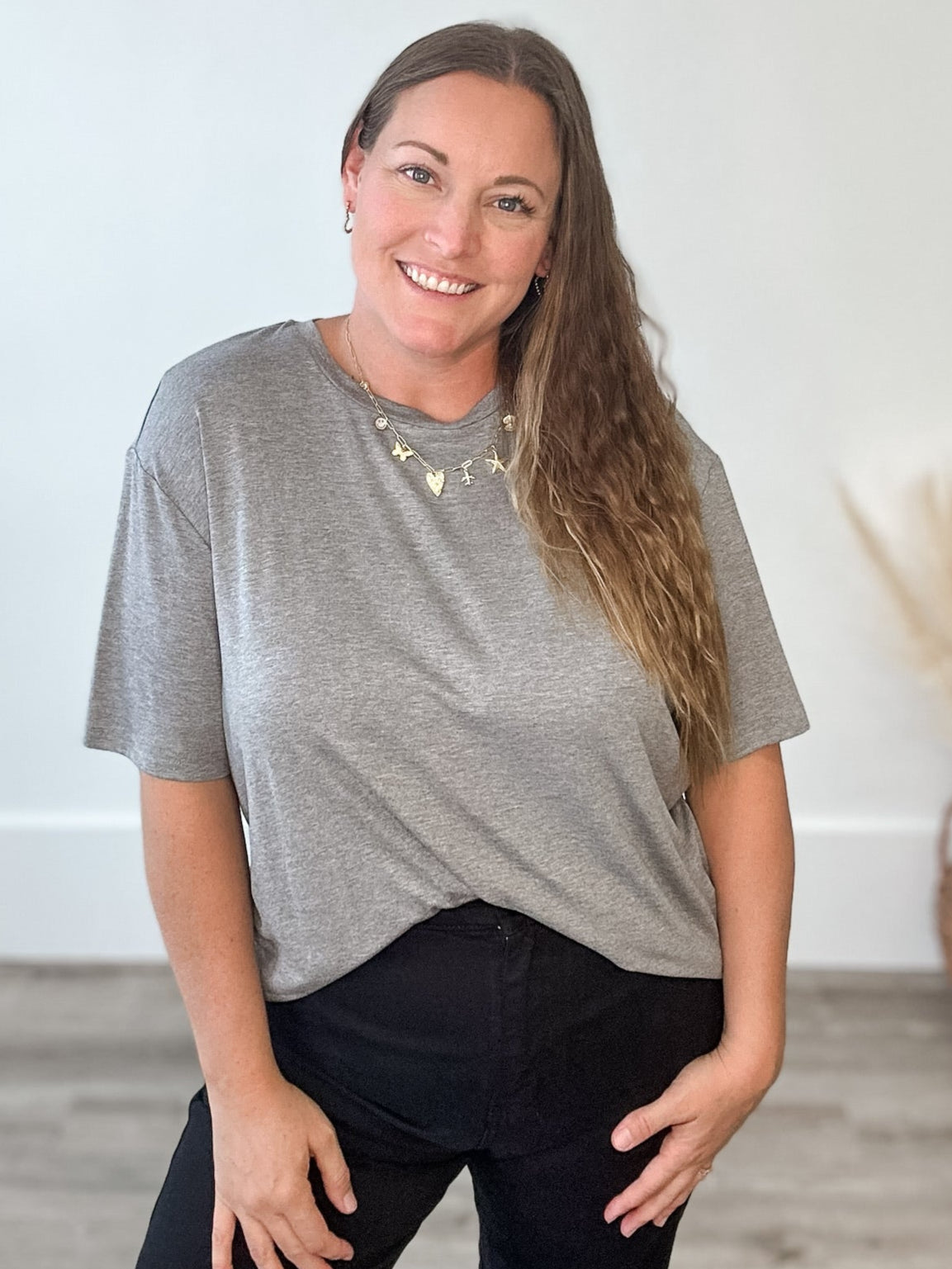The Camilla Top - Grey-Casual Tops- Hometown Style HTS, women's in store and online boutique located in Ingersoll, Ontario