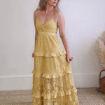 Lace Maxi - Yellow-dresses- Hometown Style HTS, women's in store and online boutique located in Ingersoll, Ontario