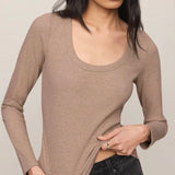 GREYSON SCOOP LS TEE - Heather Ash