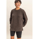 Relaxed Fit Sweater- Chestnut-sweater- Hometown Style HTS, women's in store and online boutique located in Ingersoll, Ontario