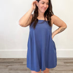 Casual Dresses - Blue-Casual Dresses- Hometown Style HTS, women's in store and online boutique located in Ingersoll, Ontario