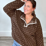 Heart Sherpa Fleece Pullover Jacket - Brown-Sweater- Hometown Style HTS, women's in store and online boutique located in Ingersoll, Ontario
