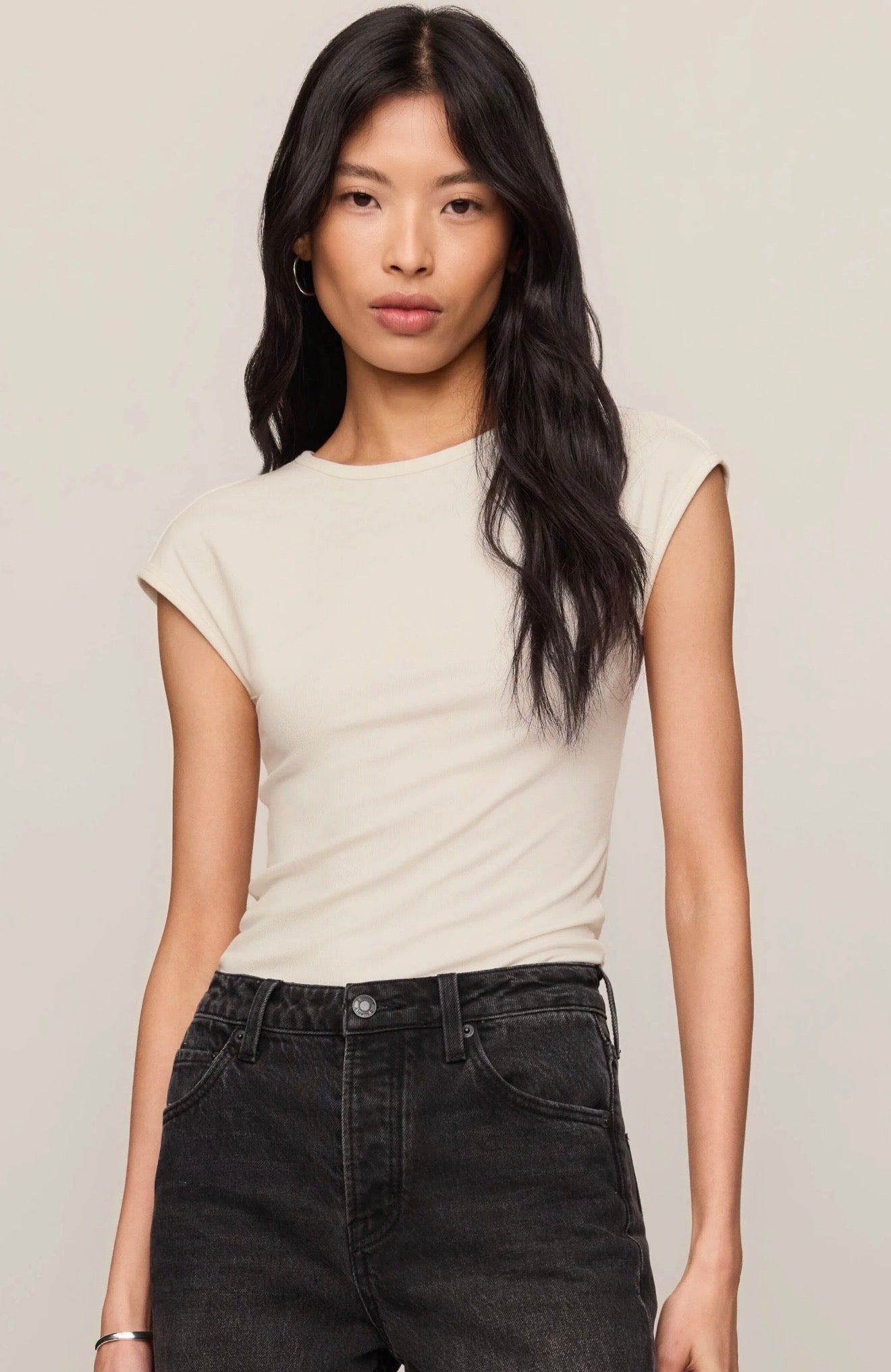 SOFT TRACE SECOND SKIN TOP - Cloud-Casual Tops- Hometown Style HTS, women's in store and online boutique located in Ingersoll, Ontario