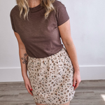 Floral Mini Skirt - Champagne-Skirt- Hometown Style HTS, women's in store and online boutique located in Ingersoll, Ontario