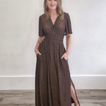 Metallic Maxi Dress-Special Occasion Dress- Hometown Style HTS, women's in store and online boutique located in Ingersoll, Ontario