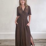 Metallic Maxi Dress-Special Occasion Dress- Hometown Style HTS, women's in store and online boutique located in Ingersoll, Ontario