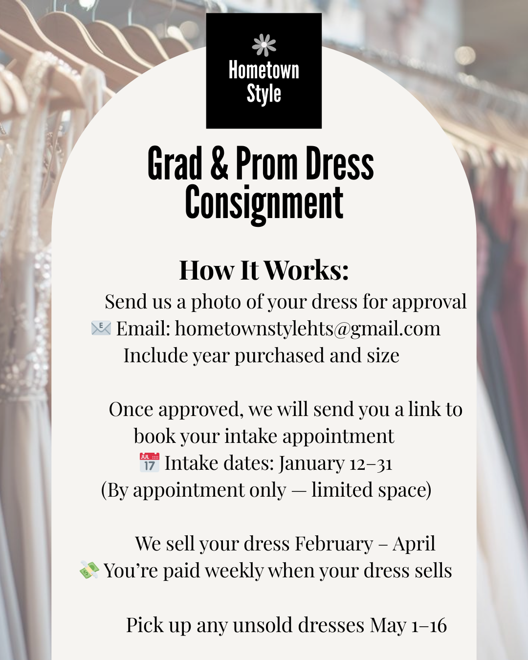 Grad & Prom Dress Consignment-service- Hometown Style HTS, women's in store and online boutique located in Ingersoll, Ontario