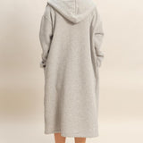 Longline Open Hooded Sweater - Grey