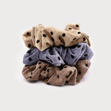 DOT VELVET SCRUNCHIES-Accessories- Hometown Style HTS, women's in store and online boutique located in Ingersoll, Ontario