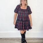 Holiday Dress - Navy-Special Occasion Dresses- Hometown Style HTS, women's in store and online boutique located in Ingersoll, Ontario