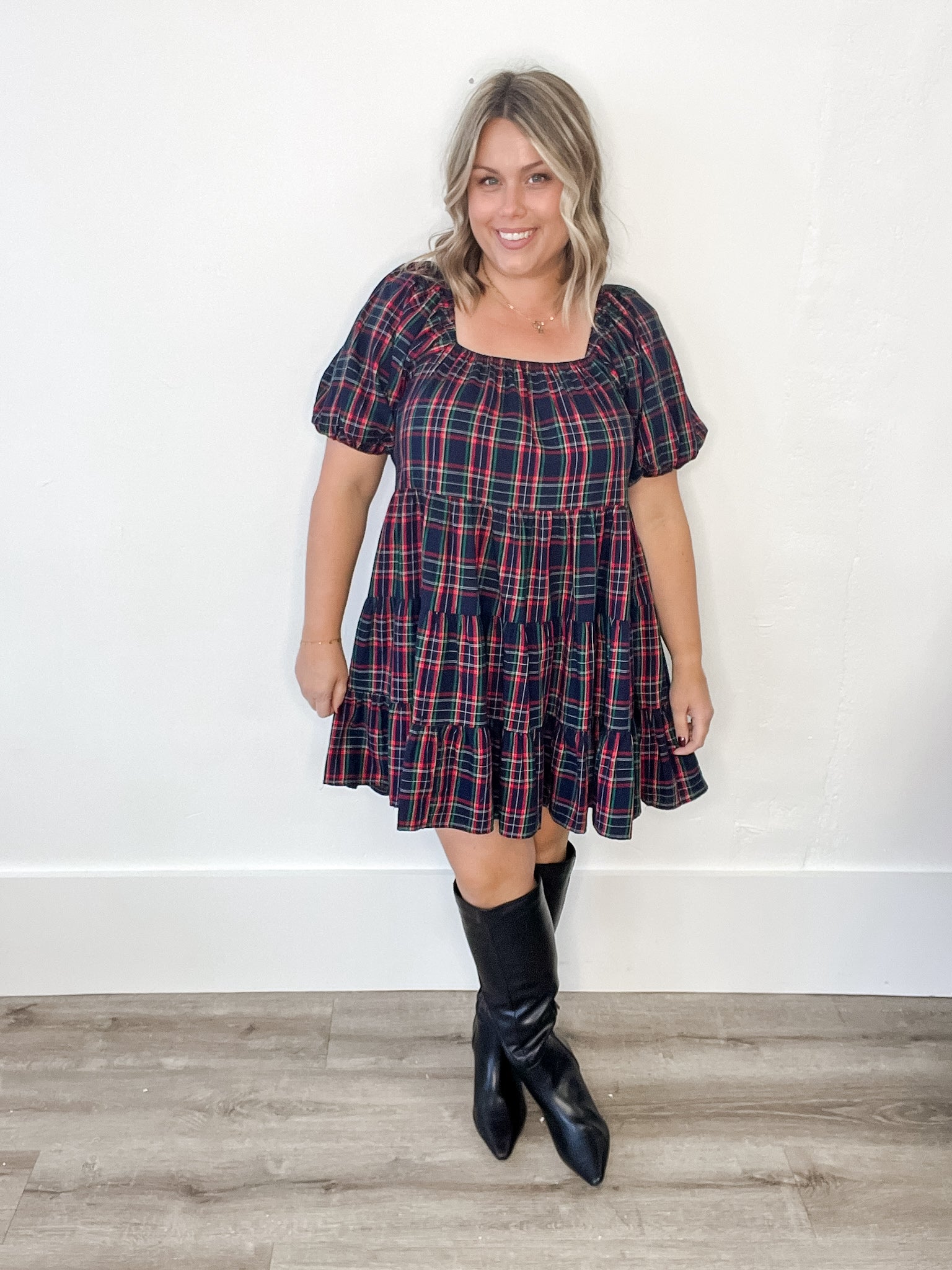 Holiday Dress - Navy-Special Occasion Dresses- Hometown Style HTS, women's in store and online boutique located in Ingersoll, Ontario