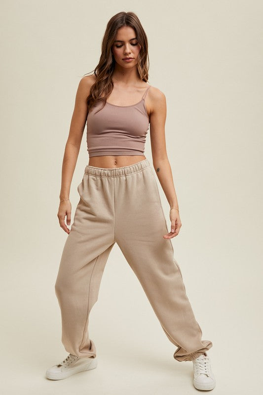 Jogger Sweatpants - Taupe-Pants- Hometown Style HTS, women's in store and online boutique located in Ingersoll, Ontario