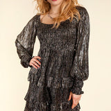 Gold Foiled Fit and Flare-Dress- Hometown Style HTS, women's in store and online boutique located in Ingersoll, Ontario