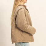 Puffer Barn Jacket - Olive-Coat & Jackets- Hometown Style HTS, women's in store and online boutique located in Ingersoll, Ontario