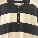 Polo Long Sleeve Tee- Black-long Sleeve- Hometown Style HTS, women's in store and online boutique located in Ingersoll, Ontario