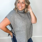 Turtle Neck Sweater Vest - Grey-Sweaters and Cardigans- Hometown Style HTS, women's in store and online boutique located in Ingersoll, Ontario