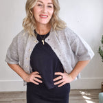 Brushed Button Up Sweater - Grey-Sweaters and Cardigans- Hometown Style HTS, women's in store and online boutique located in Ingersoll, Ontario