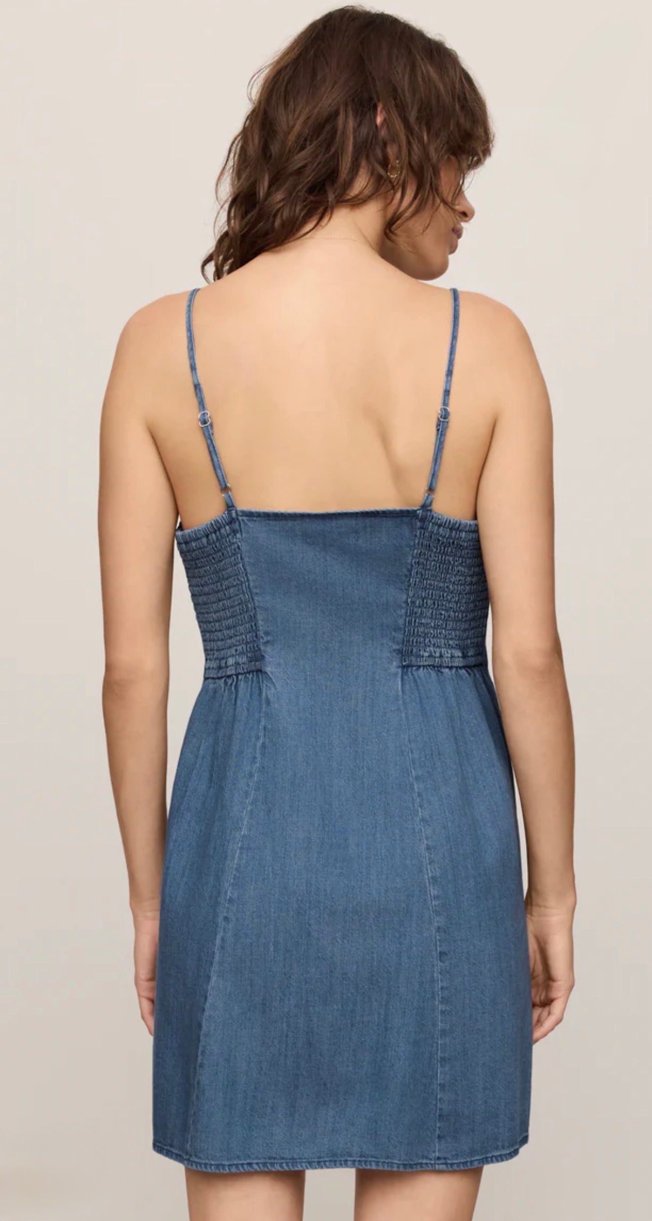 ANGEL EYES DENIM MINI DRESS-Casual Dresses- Hometown Style HTS, women's in store and online boutique located in Ingersoll, Ontario