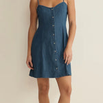 ANGEL EYES DENIM MINI DRESS-Casual Dresses- Hometown Style HTS, women's in store and online boutique located in Ingersoll, Ontario