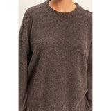 Relaxed Fit Sweater- Chestnut-sweater- Hometown Style HTS, women's in store and online boutique located in Ingersoll, Ontario