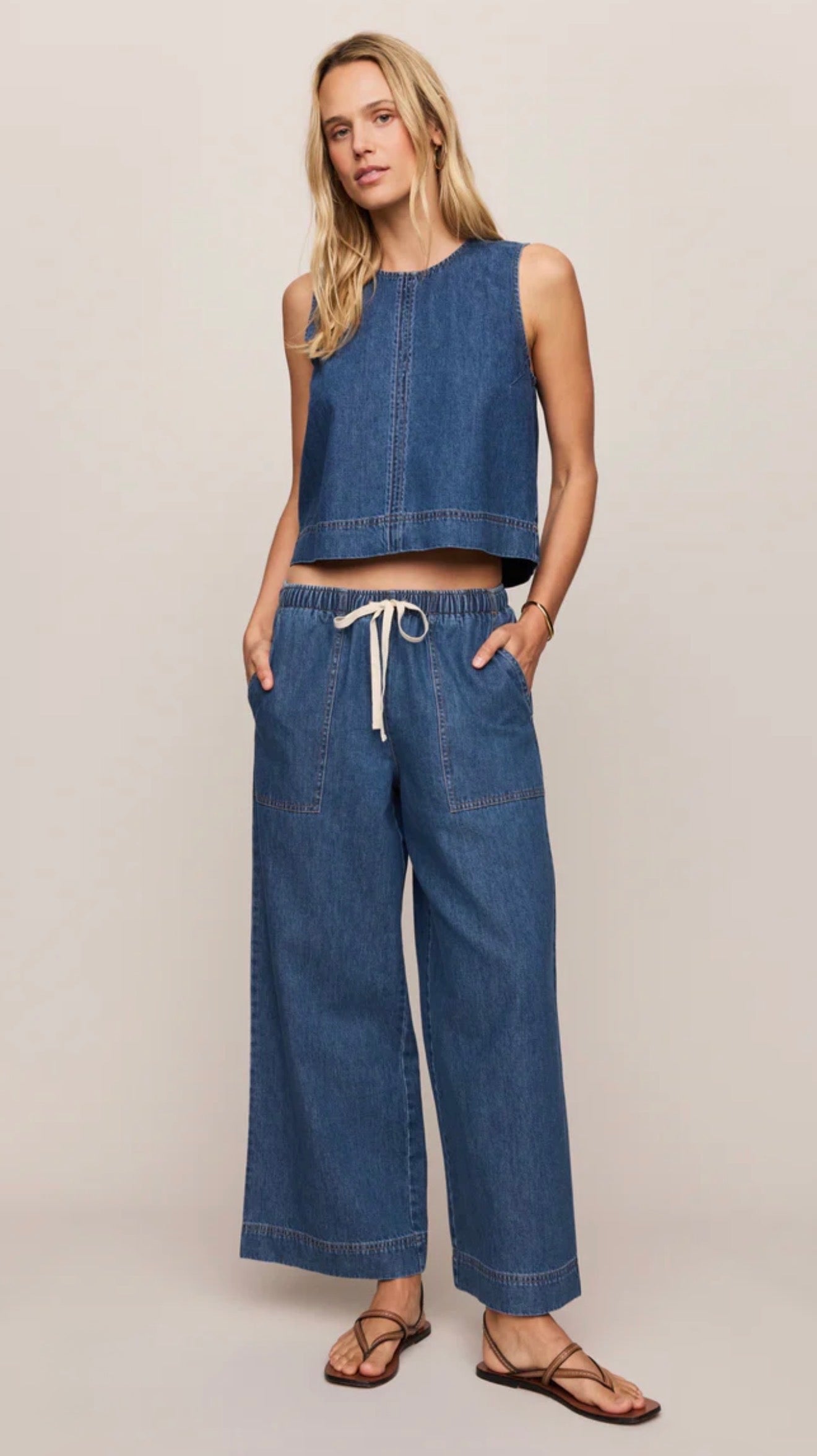 SUN SEEKER DENIM TANK-Casual Tops- Hometown Style HTS, women's in store and online boutique located in Ingersoll, Ontario