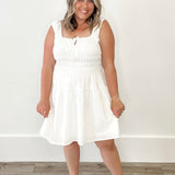 ARIEL MINI DRESS - White-Casual Dresses- Hometown Style HTS, women's in store and online boutique located in Ingersoll, Ontario