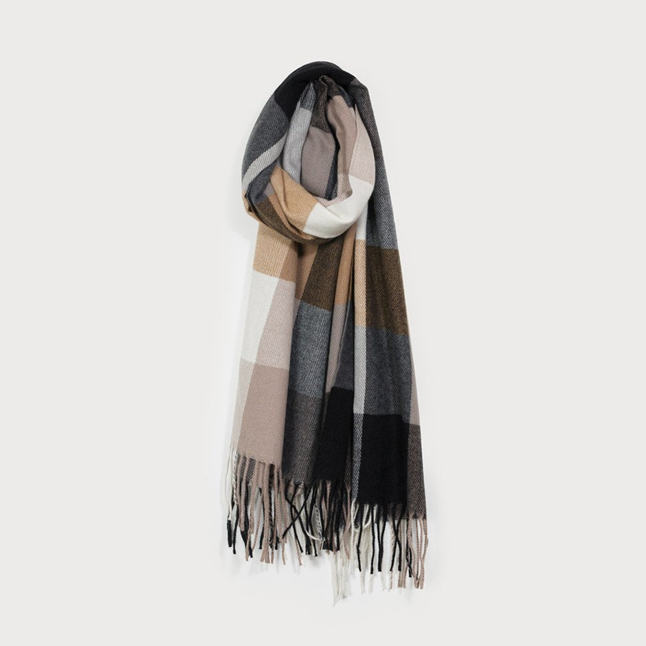 LARGE, WARM & SOFT PLAID PATTERN SCARF-Accessories- Hometown Style HTS, women's in store and online boutique located in Ingersoll, Ontario