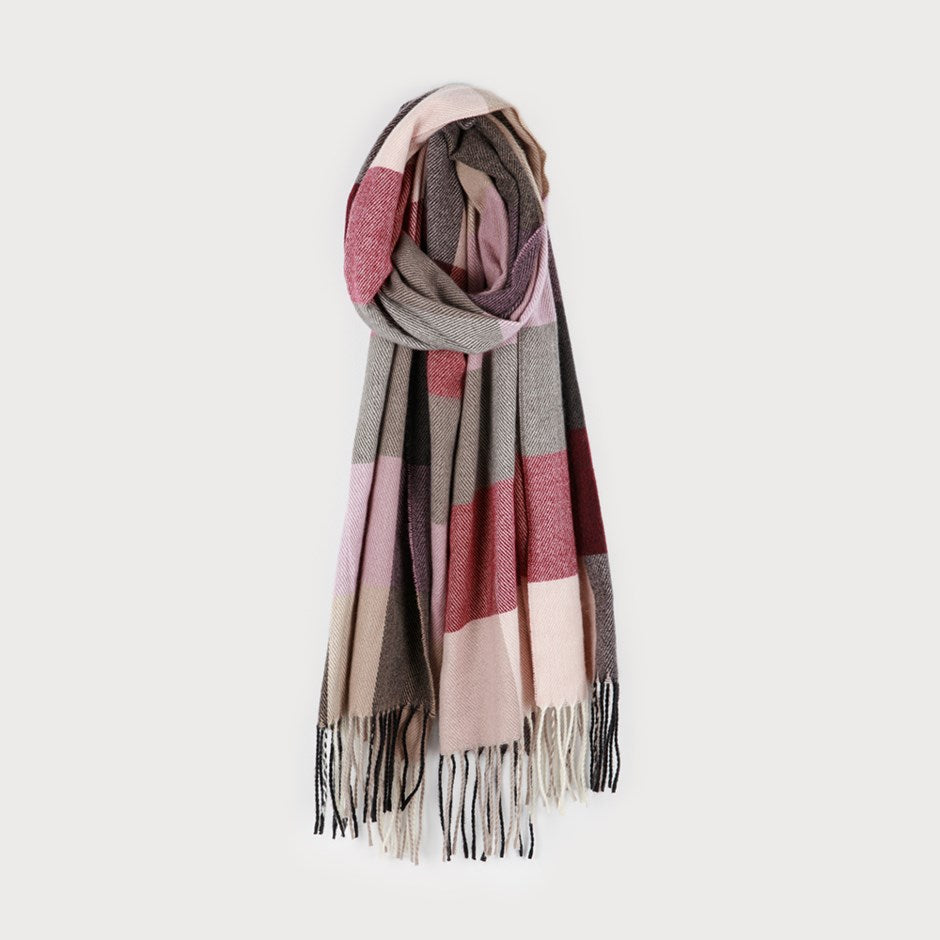 LARGE, WARM & SOFT PLAID PATTERN SCARF-Accessories- Hometown Style HTS, women's in store and online boutique located in Ingersoll, Ontario