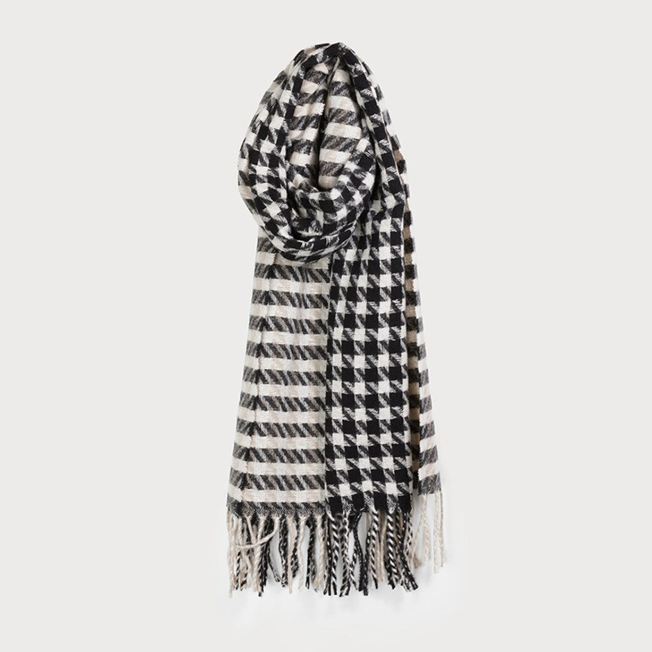 Houndstooth Pattern Scarf-Accessories- Hometown Style HTS, women's in store and online boutique located in Ingersoll, Ontario
