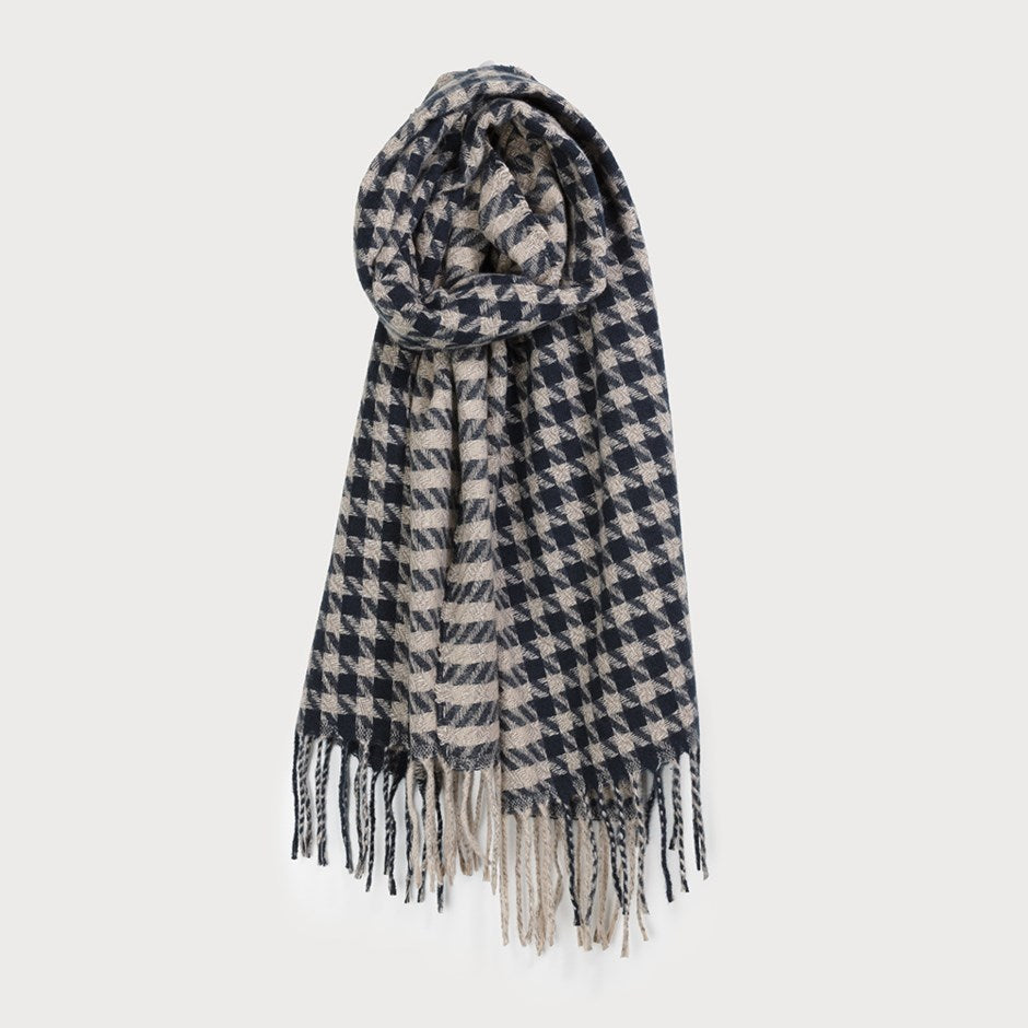 Houndstooth Pattern Scarf-Accessories- Hometown Style HTS, women's in store and online boutique located in Ingersoll, Ontario