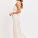 Feminine Linen Blend Midi Dress-dress- Hometown Style HTS, women's in store and online boutique located in Ingersoll, Ontario