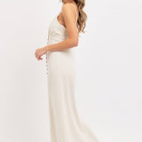 Feminine Linen Blend Midi Dress-dress- Hometown Style HTS, women's in store and online boutique located in Ingersoll, Ontario