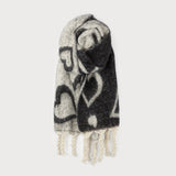 LARGE &WARM HEART PRINT SCARF WITH TASSELS-scarf- Hometown Style HTS, women's in store and online boutique located in Ingersoll, Ontario