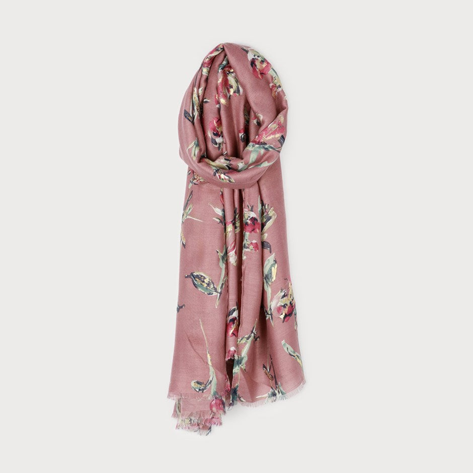 LIGHTWEIGHT FLOWER PRINT SCARF WITH A TOUCH OF LUREX-Accessories- Hometown Style HTS, women's in store and online boutique located in Ingersoll, Ontario