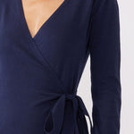 Long Sleeve Wrap Dress - Navy-dress- Hometown Style HTS, women's in store and online boutique located in Ingersoll, Ontario