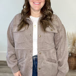 Fleece Terry Jacket - Mocha-Sweater- Hometown Style HTS, women's in store and online boutique located in Ingersoll, Ontario