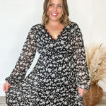 Floral Lace Maxi Dress - Black-dress- Hometown Style HTS, women's in store and online boutique located in Ingersoll, Ontario