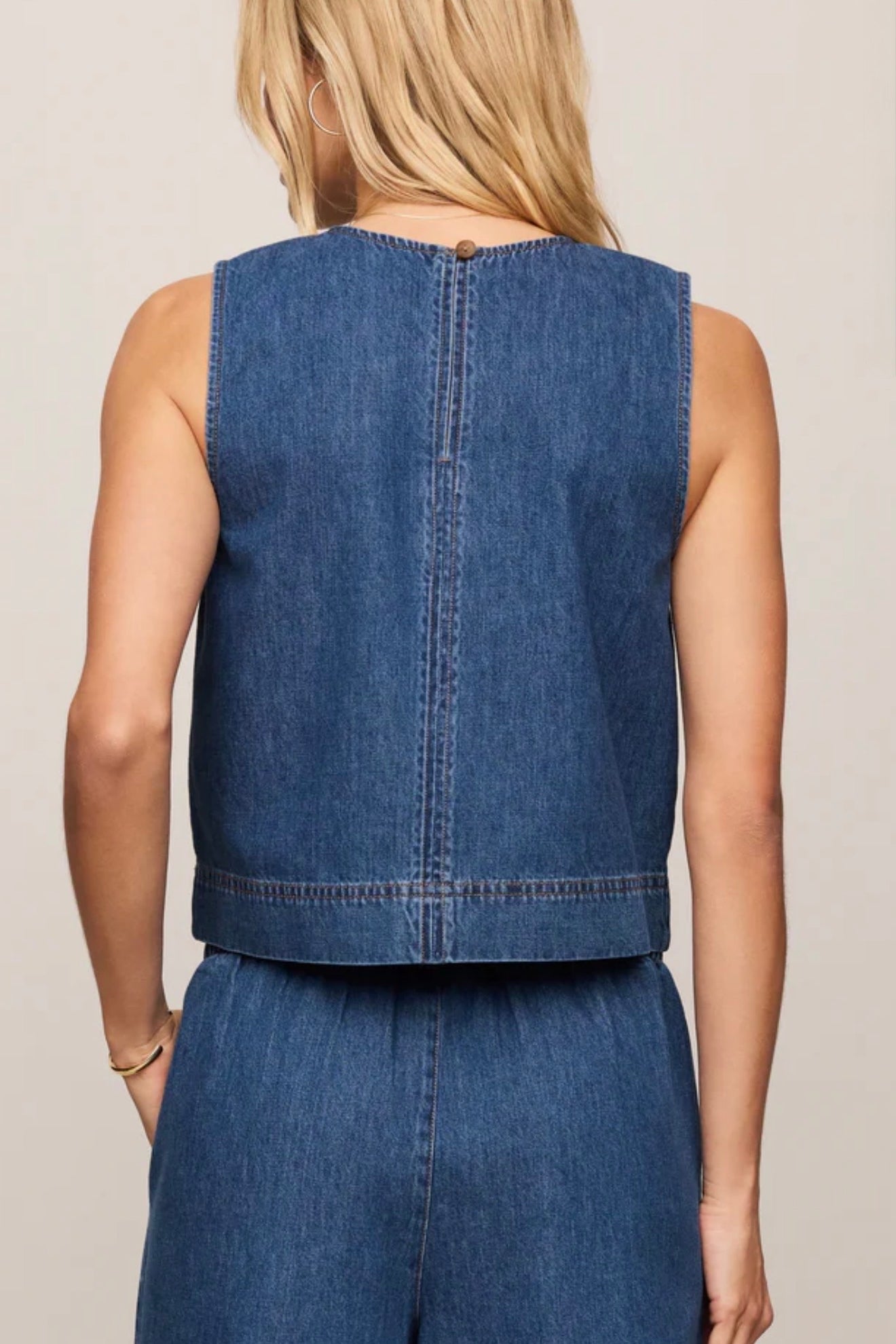 SUN SEEKER DENIM TANK-Casual Tops- Hometown Style HTS, women's in store and online boutique located in Ingersoll, Ontario