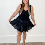 Mixed Media Knit Mini Dress - Black-dress- Hometown Style HTS, women's in store and online boutique located in Ingersoll, Ontario